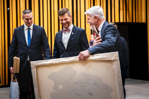 Petr Kopecký při společenském setkání s prezidentem České republiky.